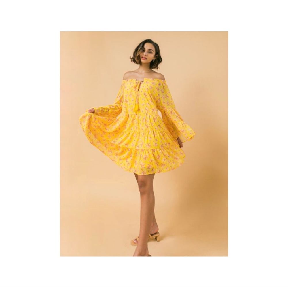 Bohemian Floral Printed Mini Dress - Picture 3 of 4
